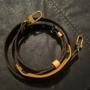 Louis Vuitton Cream Pouch with Brown Drawstring